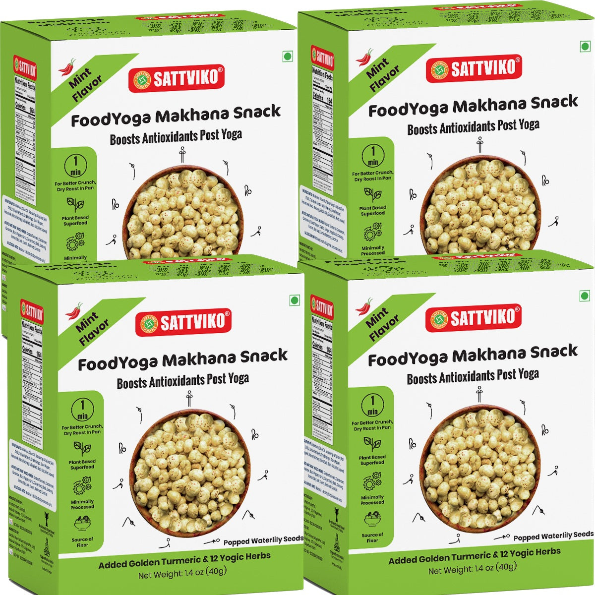 Pudina Makhana Snack Pack Of 4, Rich In Antioxidant