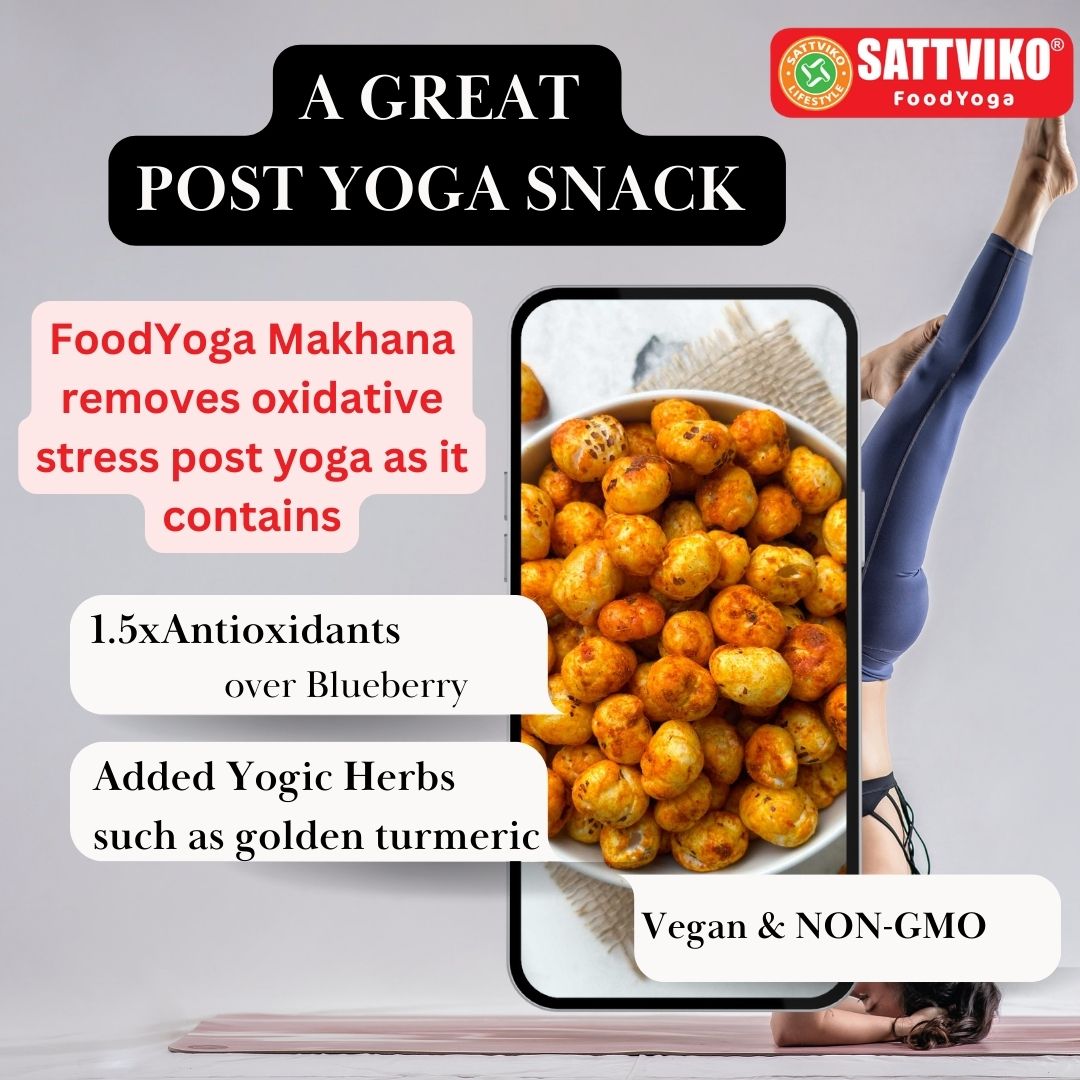 Foodyoga Makhana Snack with Antioxidant, Barbecue Flavor, Pack of 4