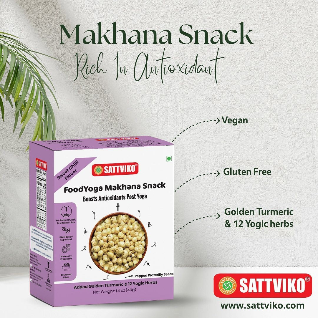 Post Yoga Snack - Antioxidant Foodyoga Makhana, Sweet Chilli Flavor, 4x 40g